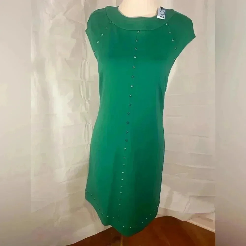 NWT Cynthia Rowley Green Sleeveless Sheath Dress
